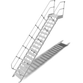 Schody aluminiowe z platformą 60°